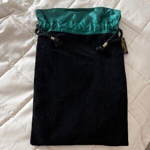 Christian Dior black and green velvet bag
